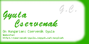 gyula cservenak business card